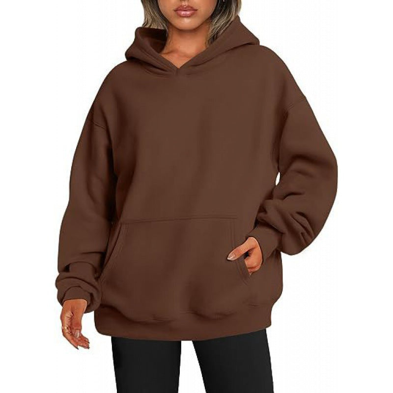 Basic Thick Solid Color Pullover Hoodie