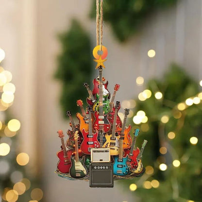 Rockin' Around The Guitar Christmas Tree Ornament