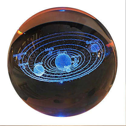 3D Galaxy Crystal Night Light - Planet Lamp, Bedside Decor &🎄 Christmas Gift Idea