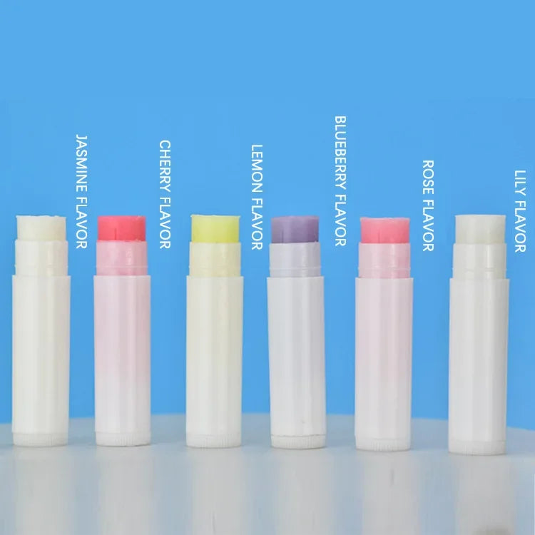 Private Label 6-color Lip Balm Custom Bulk White Round Tube All Lips Tints Moisturizer Hydrating Remove Dead Skin Base MakeUp