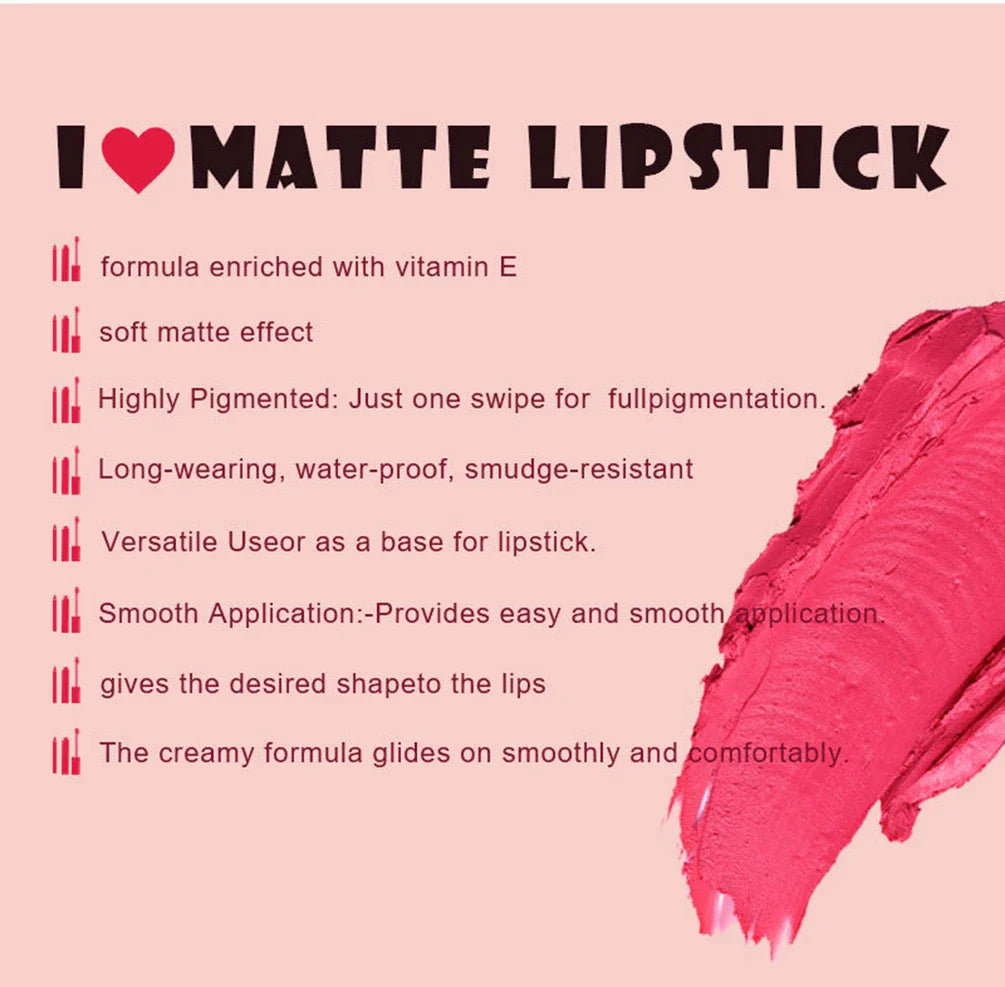 Lipstick Private Label Pigment Waterproof Long Lasting Non-stick Matte Makeup Custom Logo Bulk Cruelty Free White Square Tube