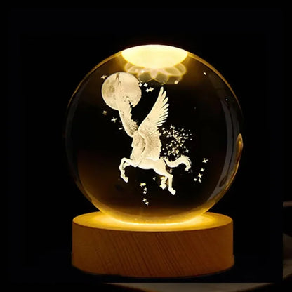 3D Galaxy Crystal Night Light - Planet Lamp, Bedside Decor &🎄 Christmas Gift Idea