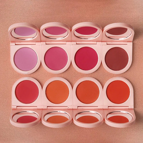 Blush Makeup Palette Custom Logo Mineral Powder Long-lasting Natural Cheek Contour Tint Peach Pink Face Blusher Cosmetics Bulk