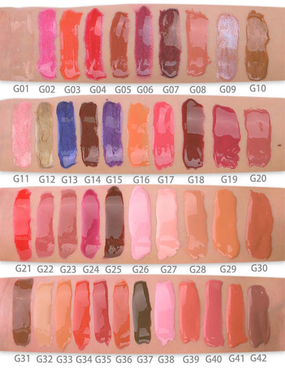 Private Label 105-color Lipgloss White Tube Custom Logo Bulk Makeup Pigment Liquid Glaze Various Matte Metal Color Aurora