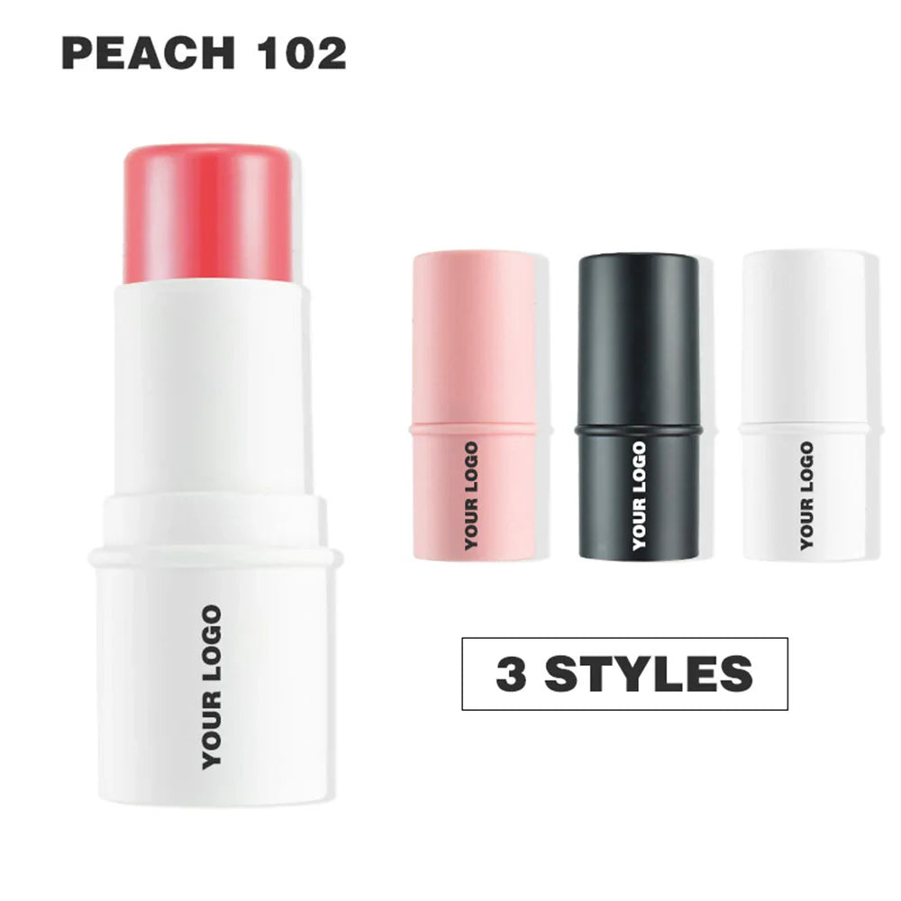 Private Label 29g Cream Blush Stick Bronzer Custom Bulk 8 Colors Waterproof Pigment Cute Blusher Makeup White Black Pink Tube