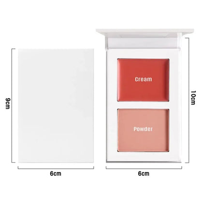 Custom Logo 7-Color Blusher Private Label Pigment Long-lastiing Two Color Cream Pressed Powder Makeup Wholesale White Packaging